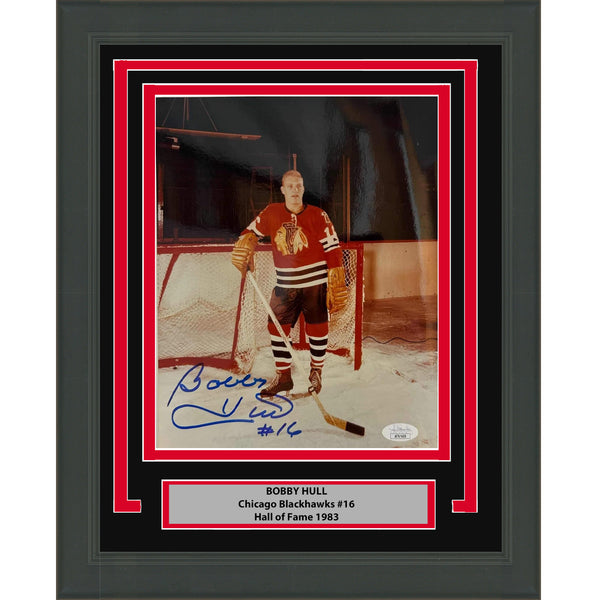 Framed Autographed/Signed Bobby Hull Chicago Blackhawks 8x10 Photo JSA COA