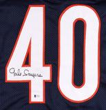 Gale Sayers Signed Bears Jersey (Beckett QR) Kansas Comet / Hall of Famer