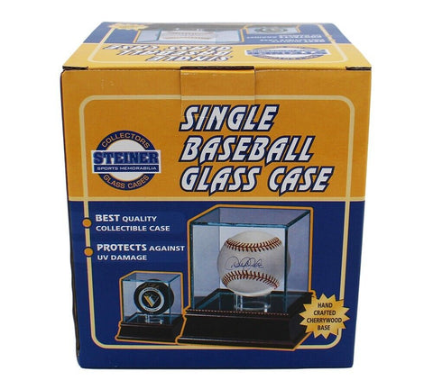Steiner Single Baseball Glass and Cherrywood Display Case