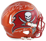 Buccaneers Mike Alstott "3x Insc" Signed Flash F/S Speed Proline Helmet BAS Wit