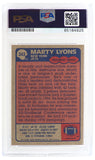 Marty Lyons Signed Jets 1985 Topps Football Trading Card #343 (PSA Encapsulated)