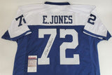 Ed Too Tall Jones Signed Cowboys Throwback Jersey (JSA COA) Dallas 3xProBowl DE