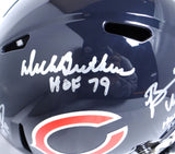 Singletary, Urlacher, Butkus Signed Bears F/S Speed Helmet w/ HOF -Beckett