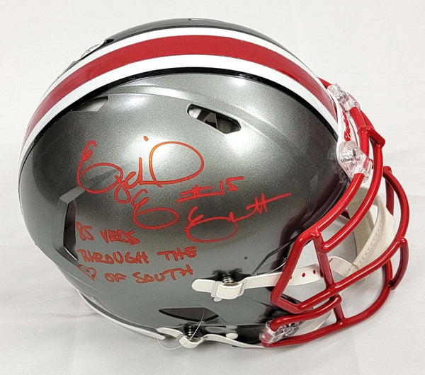 Ezekiel Elliott Signed Ohio State Speed Authentic Flash Helmet W/85 Yards BAS