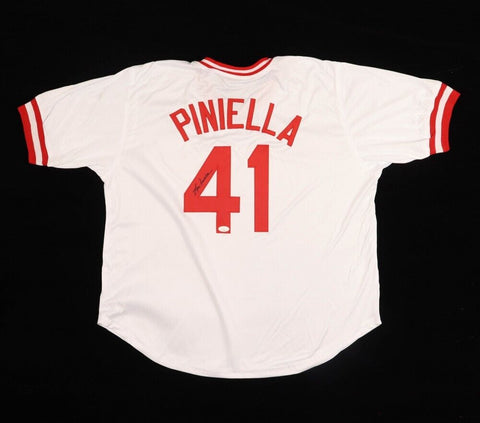 Lou Piniella Signed Reds Jersey (JSA) 1990 Cincy World Series Champion Manager