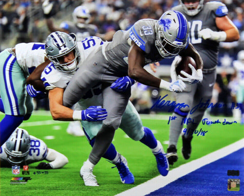 Kerryon Johnson Signed Detroit Lions Unframed 16x20 Diving Photo - LE #33 of 33