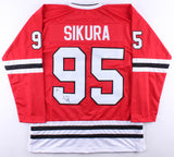 Dylan Sikura Signed Blackhawks Jersey (Beckett COA) Chicago Rookie Center