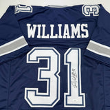 Autographed/Signed Roy Williams Dallas Blue Football Jersey JSA COA