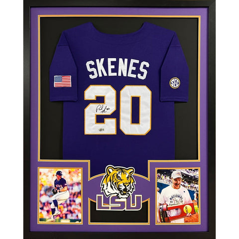 Paul Skenes Autographed Signed Framed LSU Tigers Pirates Jersey BECKETT