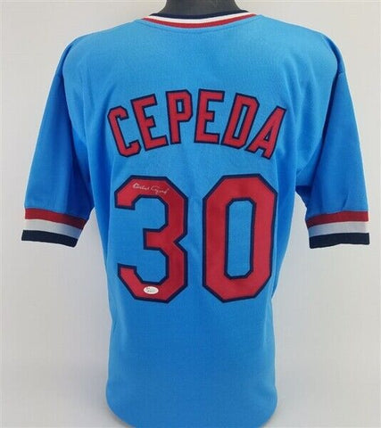 Orlando Cepeda Signed St' Louis Cardinals Throwback Jersey (JSA COA) 1967 NL MVP