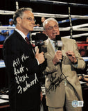 Barry Tompkins & Steve Farhood Autographed 8x10 Photo Announcer Beckett BH29130