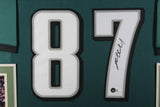 BRENT CELEK (Eagles green SKYLINE) Signed Autographed Framed Jersey Beckett