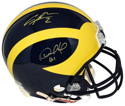 CHARLES WOODSON & DESMOND HOWARD MICHIGAN WOLVERINES AUTHENTIC PROLINE HELMET