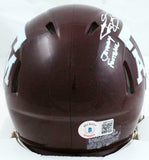 Johnny Manziel Autographed TX A&M Maroon Speed Mini Helmet w/JF-BeckettW Holo