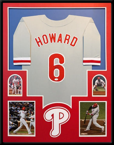 FRAMED PHILADELPHIA PHILLIES RYAN HOWARD AUTOGRAPHED SIGNED JERSEY JSA COA