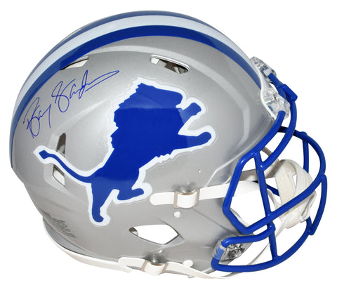 BARRY SANDERS SIGNED DETROIT LIONS THROWBACK AUTHENTIC SPEED HELMET SCHWARTZ