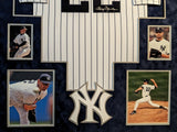 FRAMED SUEDE ROGER CLEMENS AUTOGRAPHED SIGNED NEW YORK YANKEES JERSEY PSA COA