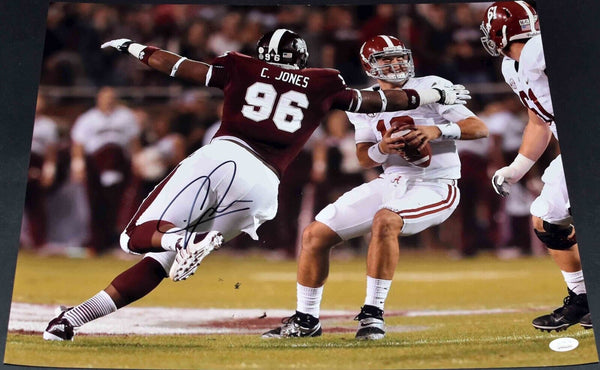 CHRIS JONES AUTOGRAPHED SIGNED MISSISSIPPI STATE BULLDOGS 16x20 PHOTO JSA