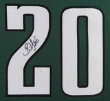 Brian Dawkins Signed Philadelphia Eagles 35" x 43" Framed Green Jersey (Beckett)