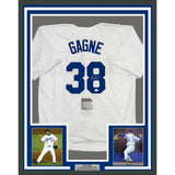 Framed Autographed/Signed Eric Gagne 35x39 Los Angeles LA White Jersey JSA COA