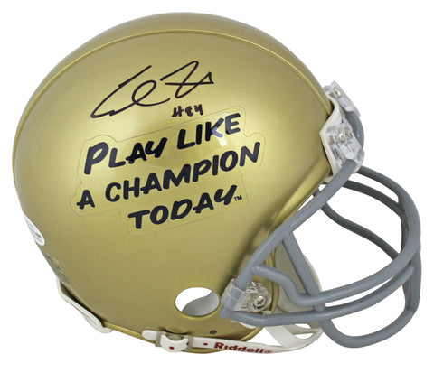 Notre Dame Cole Kmet Authentic Signed PLAC Mini Helmet Autographed BAS Witnessed