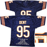 BEARS RICHARD DENT AUTOGRAPHED DARK BLUE JERSEY WITH STATS BECKETT 224836