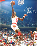 Clyde Drexler Autographed Houston Rockets 16x20 Lay Up Photo - JSA W *Silver