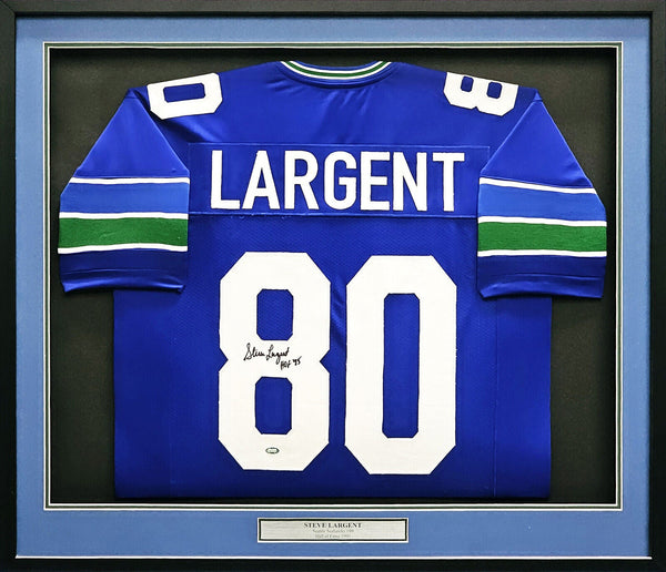 Steve Largent Autographed Framed Seahawks Jersey