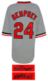 Rick Dempsey Signed Grey T/B Custom Baseball Jersey w/MVP 83 WS - (SCHWARTZ COA)