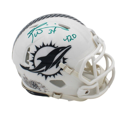 Ricky Williams Signed Miami Dolphins Speed STS 3 NFL Mini Helmet w/ "420" Inscr.