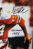 Vinny Testaverde Signed Hurricanes 8x10 Running FP Photo w/ Heisman - JSA W Auth