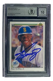 Ken Griffey Jr Signed Mariners 1990 Upper Deck #156 Rookie Card BAS Graded 10