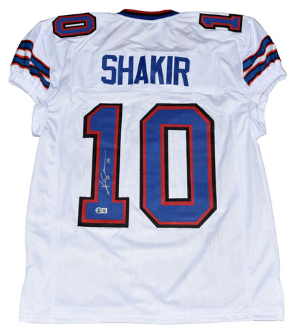 KHALIL SHAKIR AUTOGRAPHED BUFFALO BILLS #10 WHITE GAME CUT JERSEY BECKETT