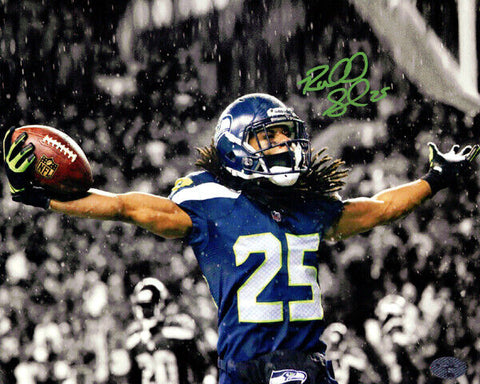 RICHARD SHERMAN AUTOGRAPHED 8X10 PHOTO SEATTLE SEAHAWKS RS HOLO STOCK #76087