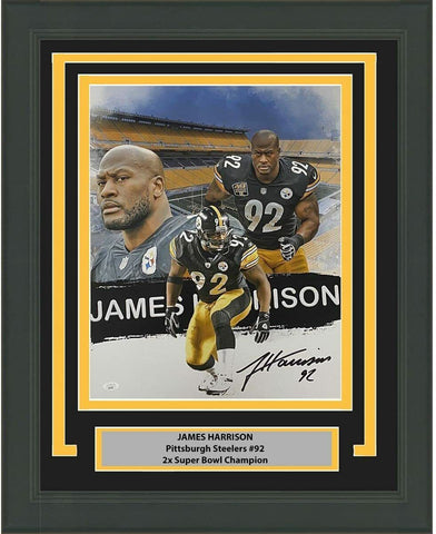 FRAMED Autographed/Signed JAMES HARRISON Pittsburgh Steelers 16x20 Photo JSA COA