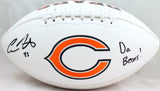 Cole Kmet Autographed Chicago Bears Logo Football w/Da Bears-Beckett W Hologram