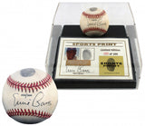 Ernie Banks Signed Chicago Cubs ONL Baseball & Display Case with Thumbprint COA