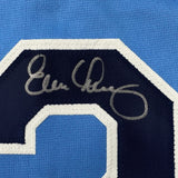 FRAMED Autographed/Signed EVAN LONGORIA 33x42 Light Blue Baseball Jersey JSA COA