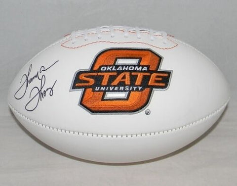 THURMAN THOMAS AUTOGRAPHED SIGNED OKLAHOMA STATE COWBOYS WHITE LOGO FOOTBALL JSA