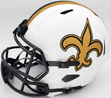 DREW BREES AUTO SAINTS LUNAR ECLIPSE FULL SIZE HELMET 80,358 YDS BECKETT 193499