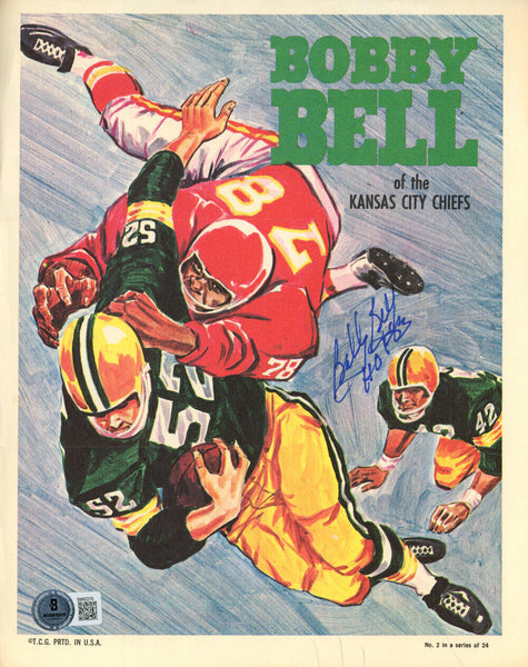 Bobby Bell Signed Kansas City Chiefs 1970 Topps Poster #2 Of 24 HOF BAS 48219