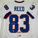 Autographed/Signed ANDRE REED HOF 14 Buffalo White Football Jersey PSA/DNA COA