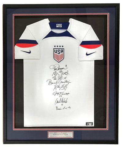 1999 USA Soccer Women's Team Signed Framed Nike Soccer Jersey BAS ITP