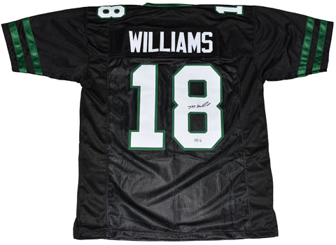 MIKE WILLIAMS SIGNED AUTOGRAPHED NEW YORK JETS #18 BLACK JERSEY BECKETT