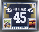 Rudy Ruettiger Signed Notre Dame Fighting Irish 35x43 Framed Jersey Display/ JSA