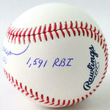 Andre Dawson Autographed Rawlings OML Baseball w/ 3 Insc - JSA W Auth *Blue