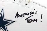 Dat Nguyen Autographed Dallas Cowboys Logo Football w/America's Team-Prova