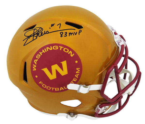 Joe Theismann Signed WFT FLASH Riddell F/S Speed Replica Helmet w/83 MVP -SS COA