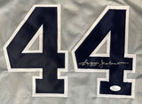 Reggie Jackson New York Signed Gray Baseball Jersey JSA