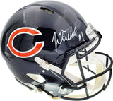 JUSTIN FIELDS AUTOGRAPHED BEARS BLUE FULL SIZE AUTHENTIC HELMET BECKETT 194774